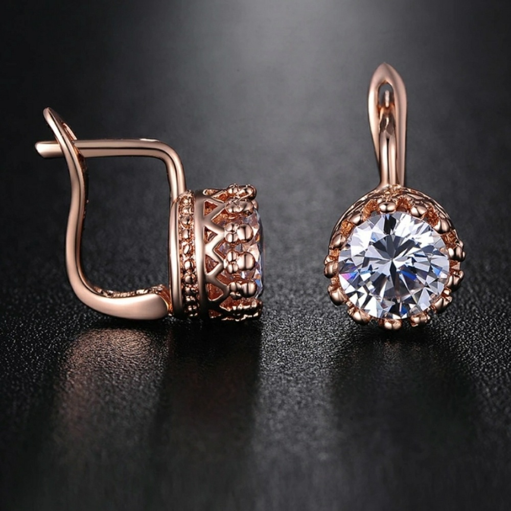 Crown Austrain Crystal Earrings - Picture 4 of 5